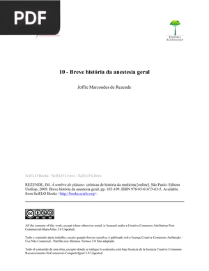 Breve história da anestesia geral (Artigo)